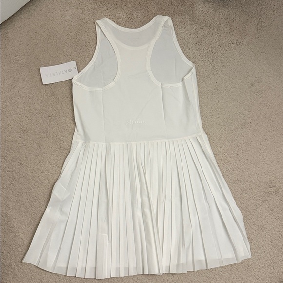 Athleta Match Point Pleated White Dress - M - Picture 4 of 5